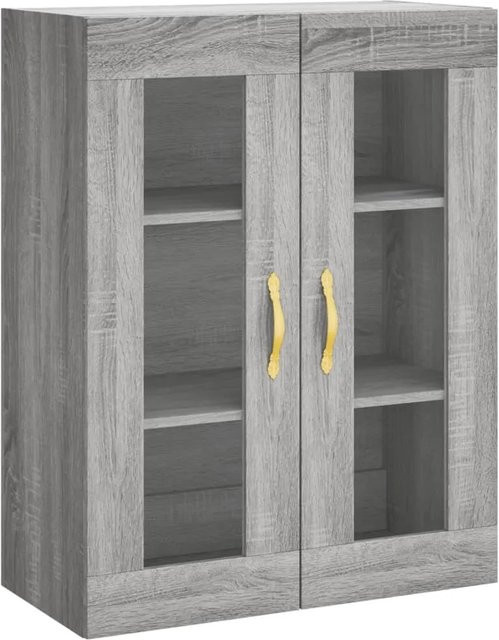 vidaXL Wandschrank Grau Sonoma mit Glastüren, B/T/H: 69,5 x 34 x 90 cm - Bild 1