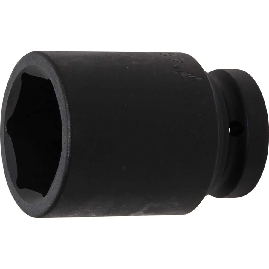 BGS Kraft-Steckschlüssel-Einsatz Sechskant tief aus Chrom-Molybdän-Stahl, Antrieb Innenvierkant 25 mm (1 Zoll), SW 46 mm, schwarz - Bild 2