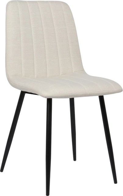 DELUKE Esszimmerstuhl LENZ in Creme mit Stoffbezug und Metallgestell, H x B x T: 88 x 45 x 53 cm - Bild 1