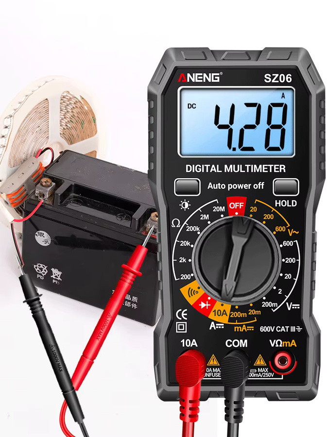 ANENG SZ06 Smart Digital Multimeter mit 2000 Zählungen für AC/DC Spannung, DC Strom und Ohm in Schwarz und Rot - Bild 6