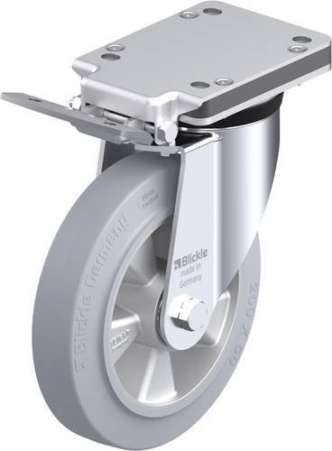 Blickle Lenkrolle LK-ALEV 200K-IS-SG mit Feststeller in Grau, Rad-Durchmesser: 20 cm, Tragfähigkeit: 500 kg - Bild 1