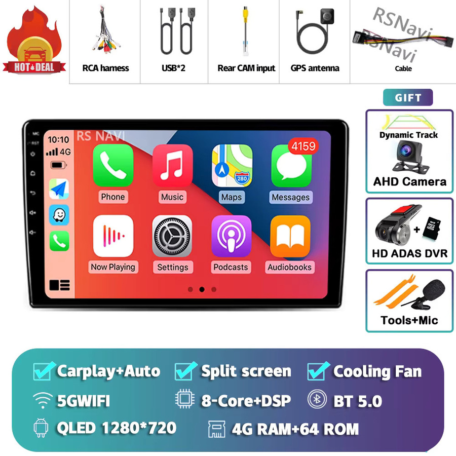 RSNAVI Android 16 Autoradio mit CarPlay und GPS-Navigation für Opel Zafira B (2005 - 2014) und Opel Astra H (2004 - 2014), 2Din Stereo Videoplayer, Schwarz - Bild 5