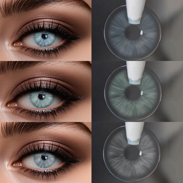 VISUASHOW Metcolor Grey Farblinsen Jahreslinsen, 2 Stück - Bild 1