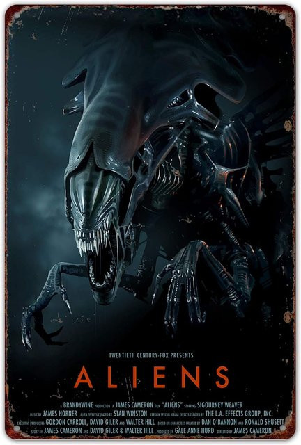 HomDeo Vintage Metallschild Aliens Filmplakat Wanddekoration Mehrfarbig - Bild 1