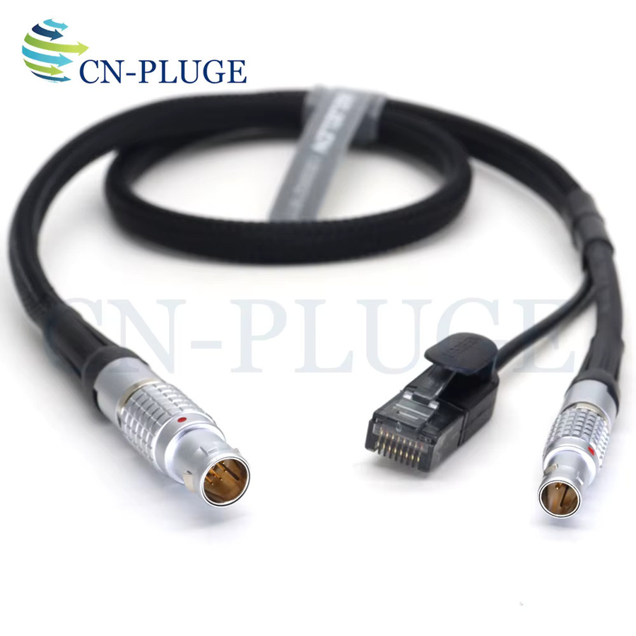 ARRI ALEXA Kamerasteuerung Kabel: 10-poliger ARRI ALEXA Stecker auf RJ45-Ethernet Stecker inklusive 2-poligem 24 V Y-Kabel, Schwarz - Bild 2