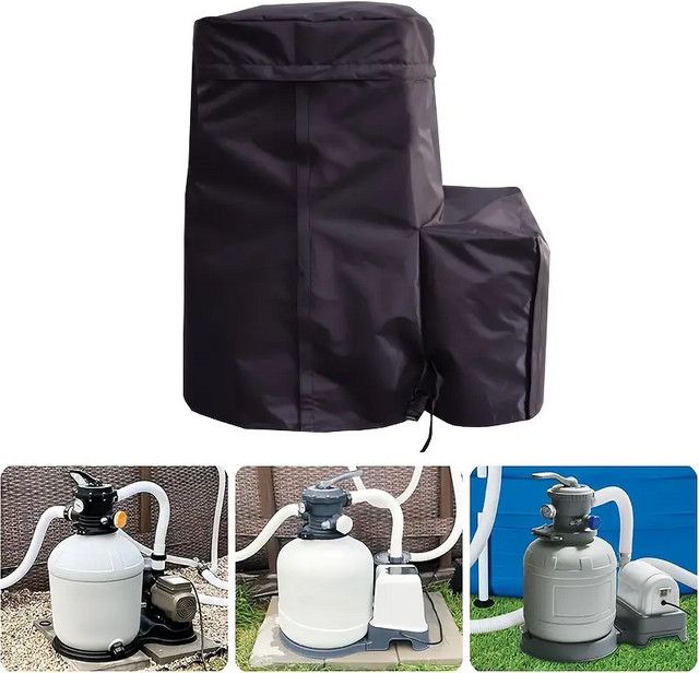 Intex Poolpumpenabdeckung aus 420D-Stoff in Schwarz für Filter mit 35,56–40,64 cm Durchmesser mit Klettverschluss - Bild 1