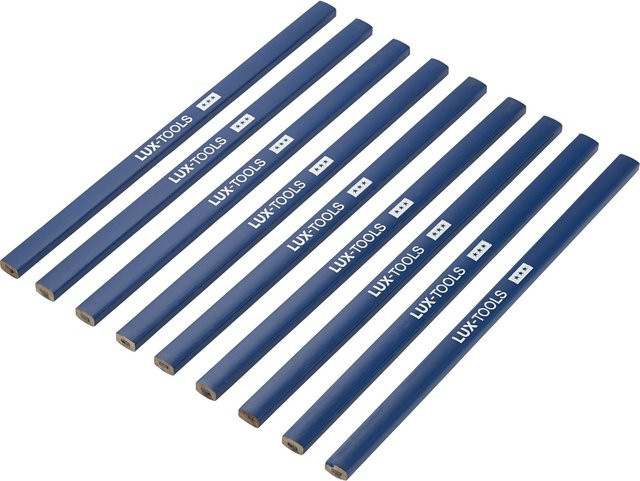 LUX-TOOLS Zimmermannsbleistift Set HB in Weiß und Blau mit Graphit, Länge: 24 cm - Bild 1