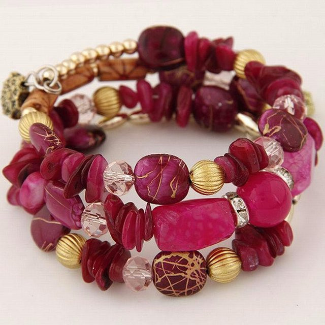 KaiTingu Armbänder, Perlen, Muschel, Stein, hellrosa, Damen - Bild 1