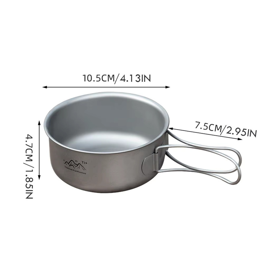 Naturehike Titan-Klapptopf mit Klappgriffen, ultraleichter Kochtopf aus Titan in Silber für Outdoor und Camping - Bild 6