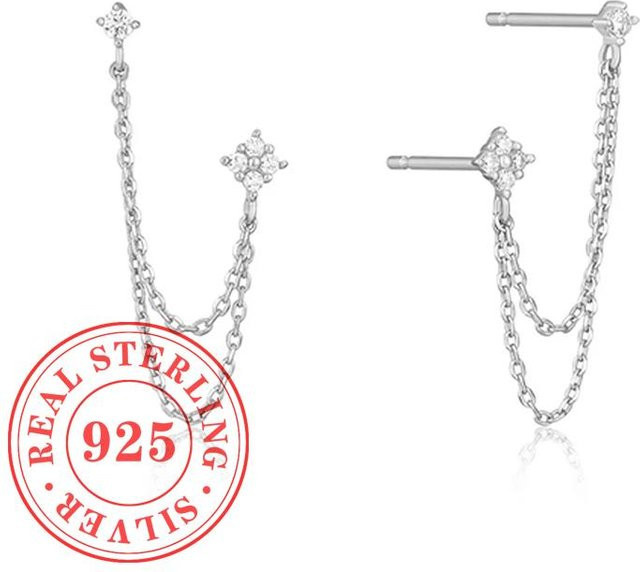 Lucky Star Jewelry Ohrstecker, 925 Silber, Kupfer, Zirkonia, Damen - Bild 1