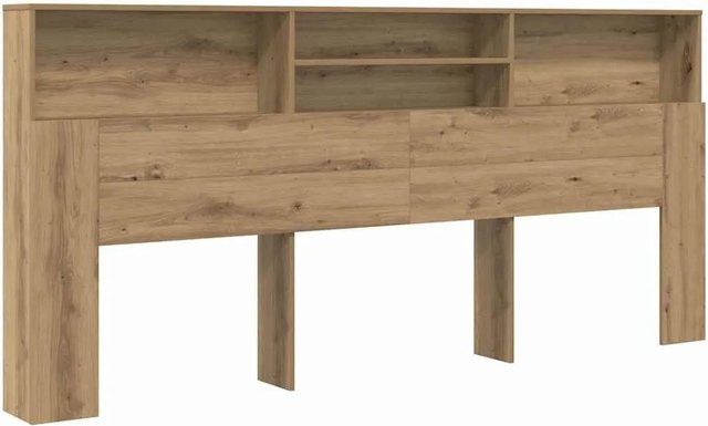 vidaXL Kopfteil mit integriertem Regal in Artisan-Eiche, Braun, B: 220 cm, T: 19 cm, H: 101,5 cm - Bild 1