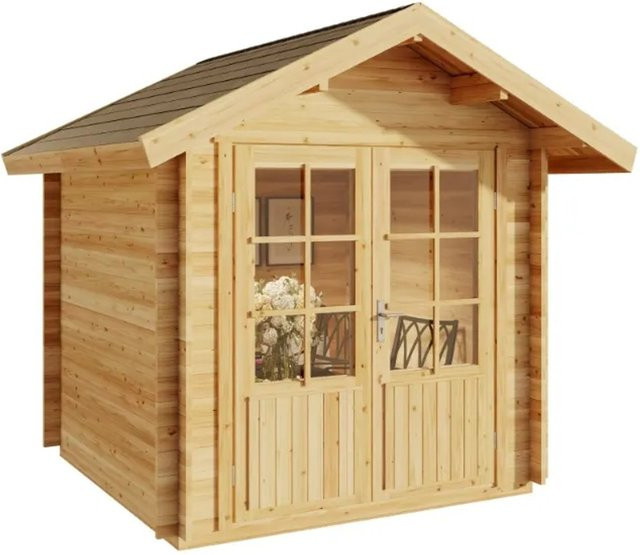 Alpholz Gartenhaus Set Palma aus imprägnierter Pinie in Braun inklusive Dacheindeckung und Fußboden B/T: 261 x 261 cm - Bild 1