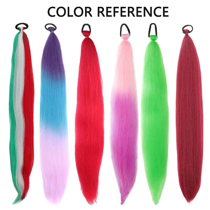 AOOSOO HAIR Synthetischer Pferdeschwanz, 26 Zoll, geflochten, Farbverlauf - Bild 2