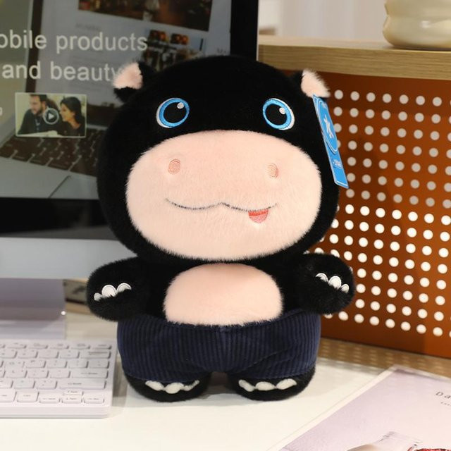 Yiran toy Glücklicher Stehender Cartoon Nilpferd Plüschtier, 25cm - Bild 1