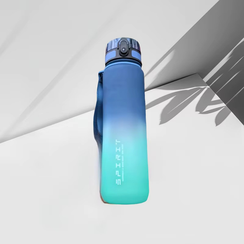 Fantia Motivations-Sportwasserflasche aus Kunststoff, auslaufsicher und tragbar, Petrol und Blau, 500 ml oder 1000 ml - Bild 2