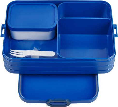 Mepal Bento Lunchbox Take a Break large in Vivid Blue mit Besteck und Trennfächern, mikrowellengeeignet - Bild 1