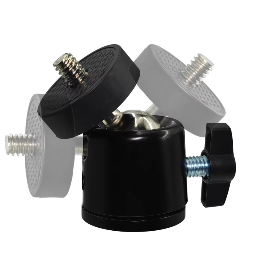 AKwing Verstellbare Rotationshalterung aus Aluminiumlegierung mit Kugelkopf-Adapter in Schwarz für DJI Insta360 GoPro und Action-Kameras - Bild 2