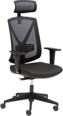 Mayer Sitzmöbel Drehstuhl 2336 in Schwarz mit Kopfstütze und Armlehnen für Home Office, B/H: 68 x 65 cm - Bild 1