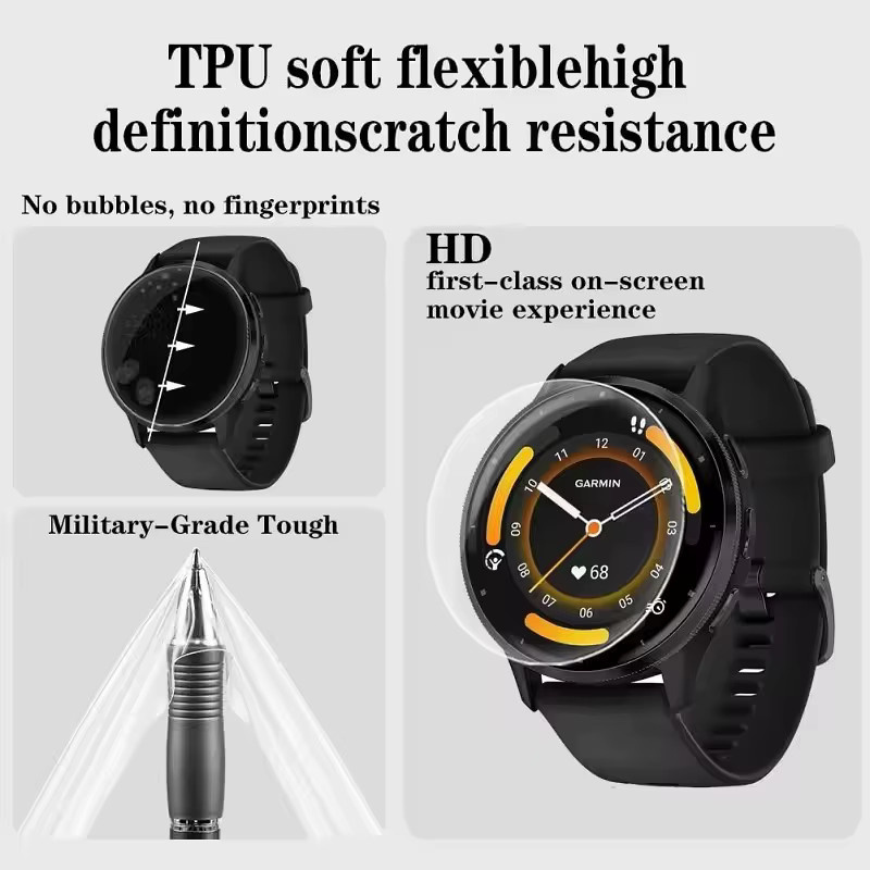 Garmin Displayschutzfolie Hydrogel, transparent, Venu 2 2s 3s 3 Instinct 2X Solar - Bild 4