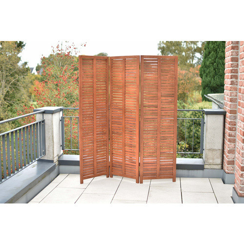 Merxx Paravent aus Eukalyptusholz in Beige und Braun, Höhe: 170 cm, Breite: 151 cm, Tiefe: 2 cm - Bild 2