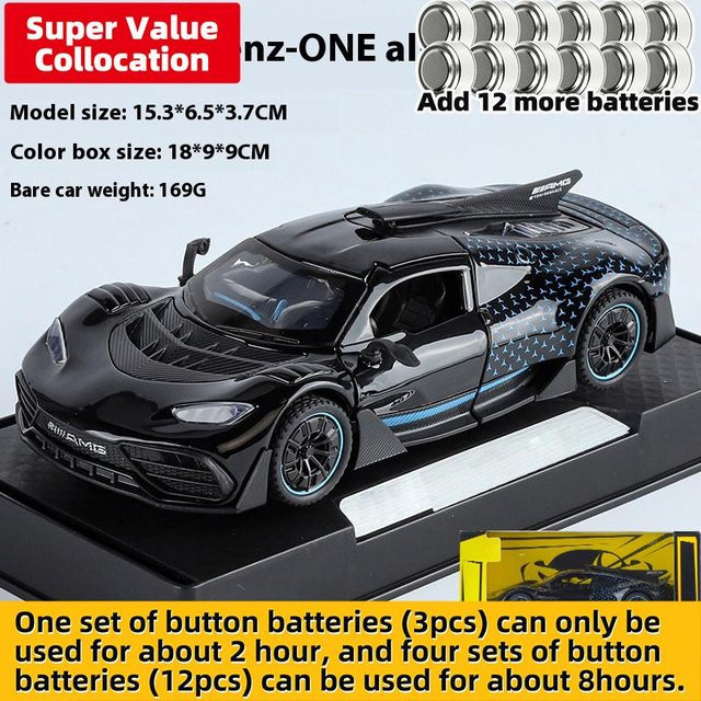 Linyi toy car Mercedes Benz Amg One Supercar Modellauto, 1:32, Metall, mit Licht und Sound, ab 18 Jahre - Bild 1
