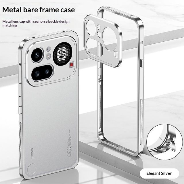 Stoßfeste Bare-Skin-Hartschalen-Schutzhülle aus Aluminium für Nothing Phone 4a 3a Pro Lite 3 in Blau - Bild 1