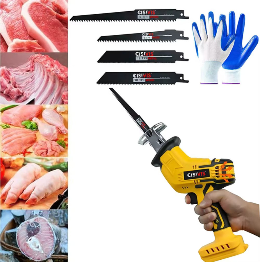 DeWalt 4er-Set Sägeblätter für 20V Akku-Knochensäge zum Schneiden von Knochen und Fleisch, Blau/Mehrfarbig - Bild 1