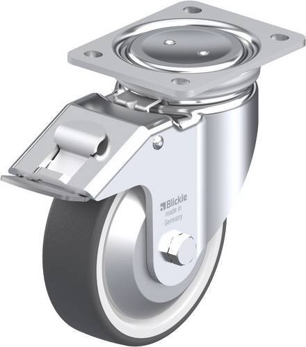 Blickle Lenkrolle LUH-POTH 150K-FI-FA mit Feststeller, Rad-Durchmesser: 15 cm, Tragfähigkeit: 500 kg, Farbe: Silber/Grau/Weiß - Bild 1