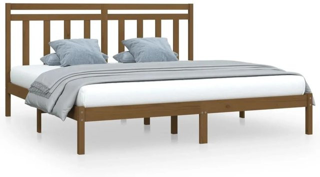 vidaXL Massivholzbett aus Kiefer in Honigbraun B/T/H: 200 x 200 x 205,5 cm - Bild 1