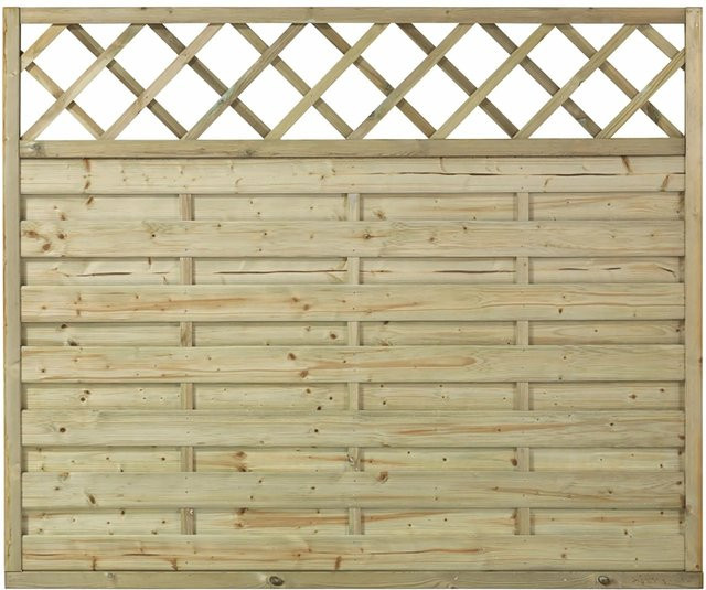 Plus Holz Sichtschutzzaun Bergen mit Gitter aus druckimprägniertem Holz in Grün und Braun, Höhe: 180 cm, Breite: 150 cm - Bild 1