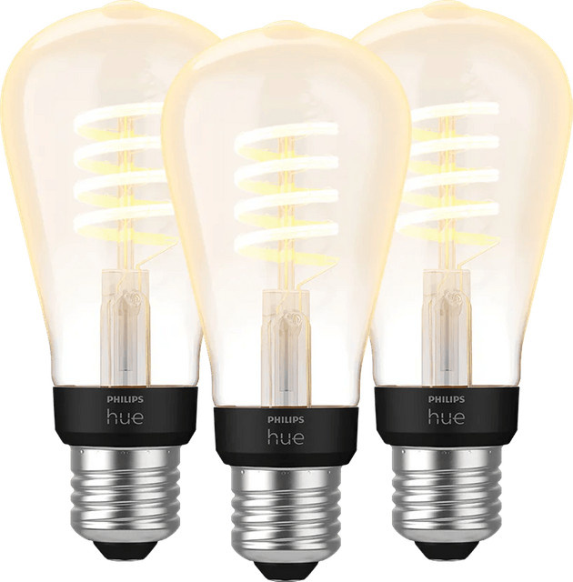 Philips Hue Filament LED-Lampe White Ambiance Edison E27, 3er-Pack, Transparent - Bild 1