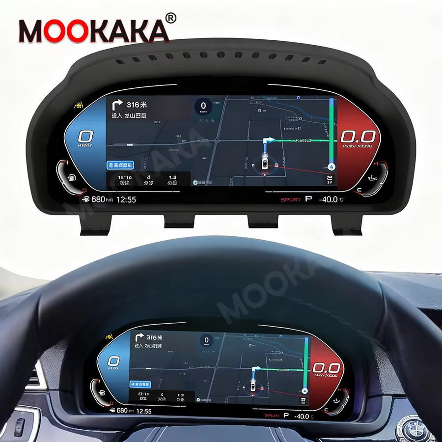 Aotsr Digitales Auto-Cluster LCD-Panel für BMW X3 F25 und X4 F26 (2011-2017) mit Navigationskarte, Tacho und CarPlay/Android Auto Unterstützung in Schwarz - Bild 3