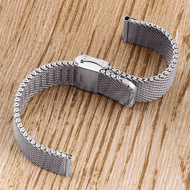 HQstrap Uhrenarmband Milanaise, Edelstahl, Silber, Unisex - Bild 1