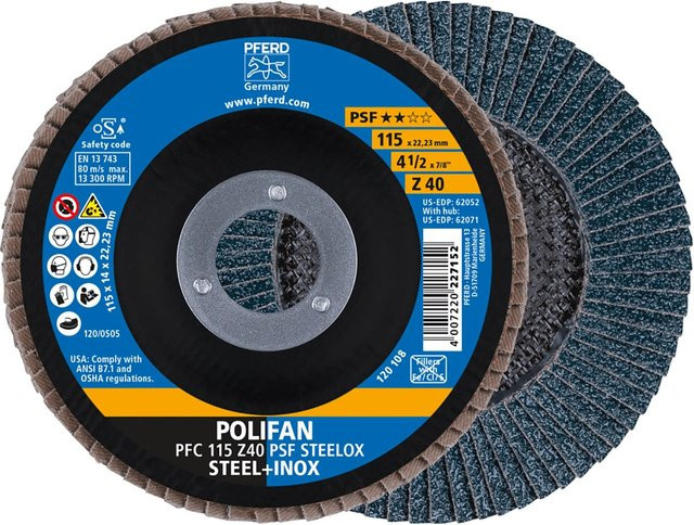 PFERD Polifan PSF PFC Steelox Fächerscheibe Durchmesser: 115 mm - Bild 1