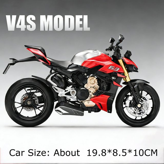 Linyi toy car V4S Motorrad, Spielzeugmodell, 1:12, mit Sound und Licht, ab 14 Jahren - Bild 1