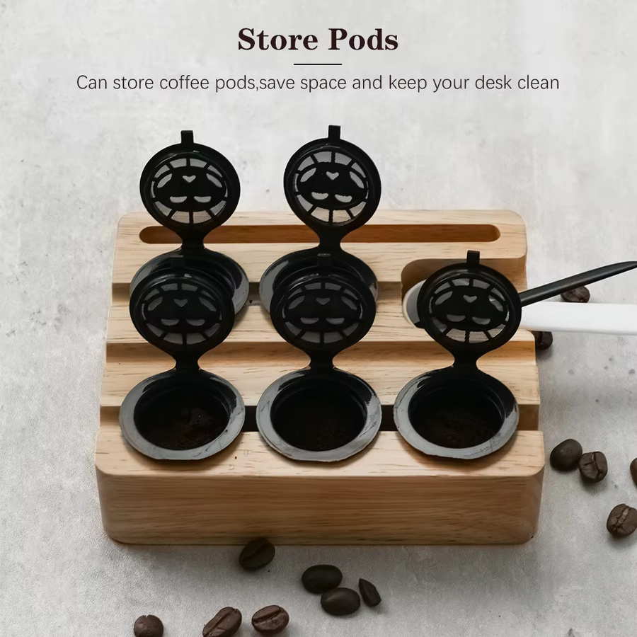 Set mit Kaffeefüllwerkzeug und 6 wiederverwendbaren Kapseln für Nespresso Original Line Maschinen in Schwarz, B/T/H: 13,0 x 10,8 x 6,0 cm - Bild 4