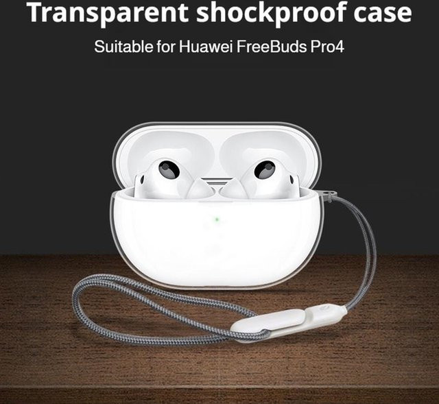 Transparente TPU-Schutzhülle für Huawei FreeBuds Pro 4 mit Trageband - Bild 1