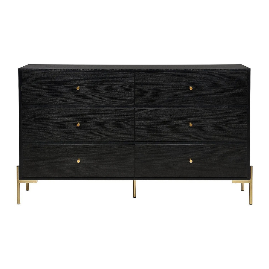 Kommode Milavia von Vente-unique in Schwarz und Gold, Breite: 140 cm - Bild 2