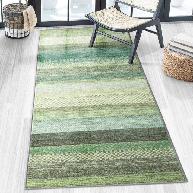 Floordirekt Teppich-Läufer Naxos gestreift in Grün-Blau auf Maß - Bild 1