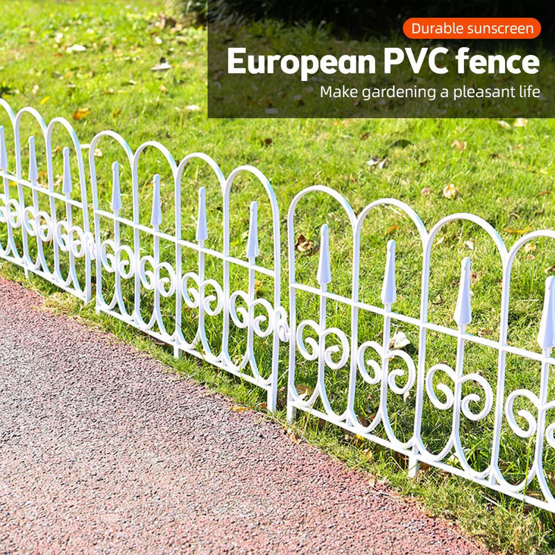 Aimo 6er-Pack Dekorativer Gartenzauneinsatz aus weißem PVC für Rasen und Blumenbeete - Bild 3
