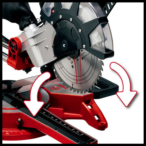 Einhell TC-SM 2534/1 Dual Zug-Kapp- und Gehrungssäge in Rot mit 2100 W und 250 mm Sägeblatt - Bild 3