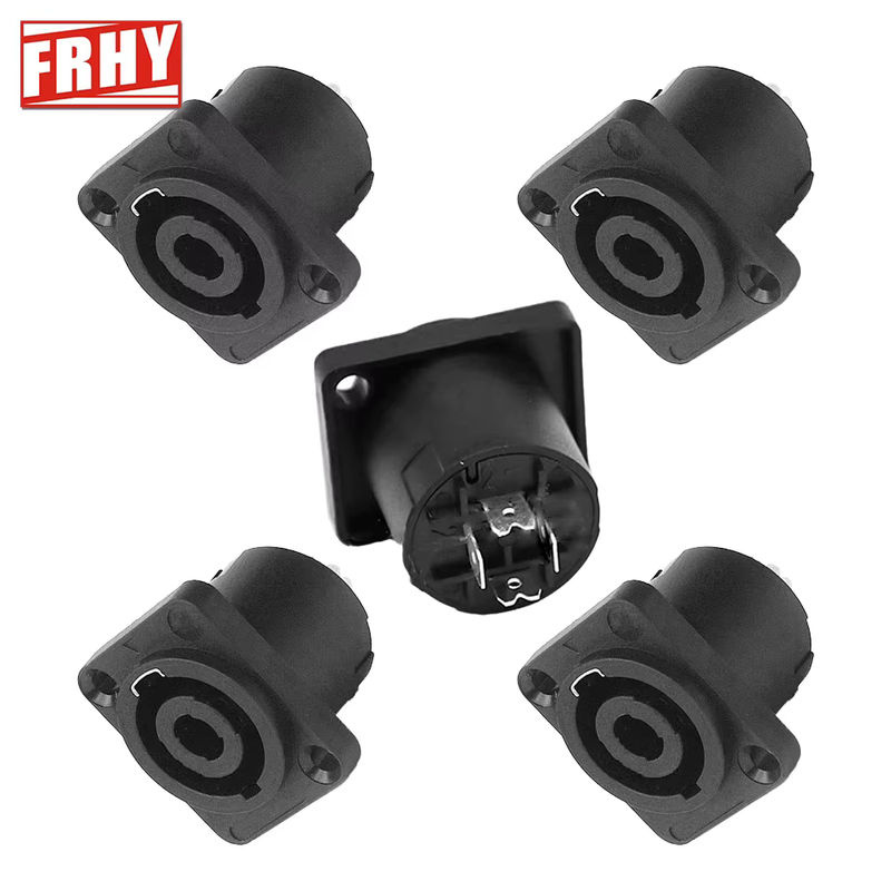 5er-Pack Neutrik Speakon 4-polige runde Twist Lock-Lautsprecheranschlüsse für Schalttafelmontage, Schwarz - Bild 4