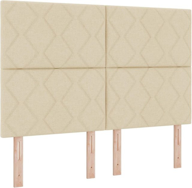 vidaXL Kopfteil mit integrierter Beleuchtung in Beige, gepolstertes Stoff-Design mit geometrischem Muster, Breite: 160 cm - Bild 1