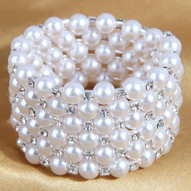 Armband Allbestart, Perlen-Strass, Volldiamanten, grau, Damen - Bild 1