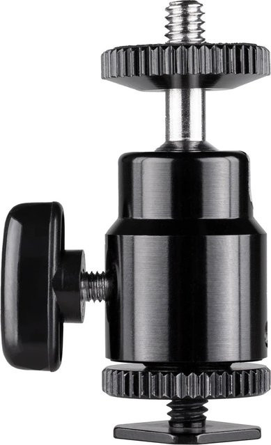 Walimex Pro Mini Kugelkopf mit 1/4 Zoll Gewinde und Blitzschuh in Schwarz für dein Kamera Equipment - Bild 1