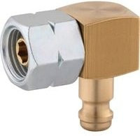 Gok Stecknippel STN x G1/4 LH-ÜM, 90 Grad abgewinkelt, Stecker, Silber - Bild 1