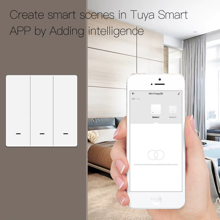 MOES Tuya ZigBee Kabelloser 9-Szenen-Schalter Drucktastenschalter in Weiß für Smart Life App Automatisierung - Bild 4