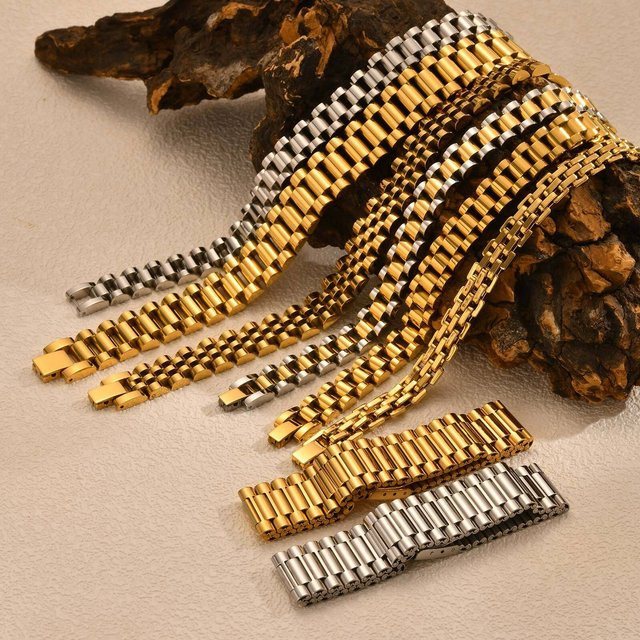 Vnox Armband, Edelstahl, Gold, Unisex - Bild 1