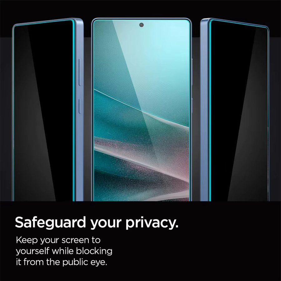 Spigen Glas.tR EZ Fit Sichtschutz-Displayschutzfolie aus gehärtetem Glas für Samsung Galaxy S26 Ultra, S25 und S24, 2 Stück, transparent - Bild 2