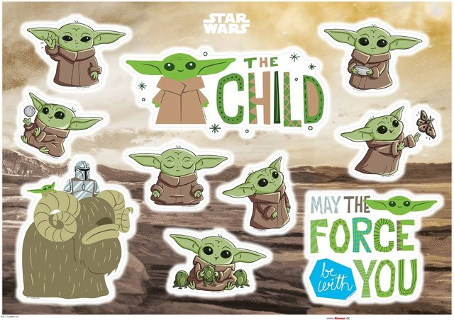 Komar Deko-Sticker Mandalorian Grogu, Multicolor, Breite: 50 cm, Höhe: 70 cm - Bild 1